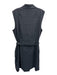 Theory Size 14 Navy Blue Linen Blend Sleeveless Button Front Collar Dress Navy Blue / 14