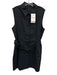 Theory Size 14 Navy Blue Linen Blend Sleeveless Button Front Collar Dress Navy Blue / 14
