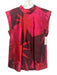 Crosby Size XXS Pink, Red, Purple Poly & Rayon Cap Sleeve All Over Print Top Pink, Red, Purple / XXS