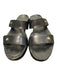 Gucci Shoe Size 6 Black Leather Double Strap Logo Open Toe Slip On Sandals Black / 6