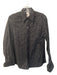 Craig Taylor Size M Black Cotton Perforated Collared Button Up Long Sleeve Top Black / M