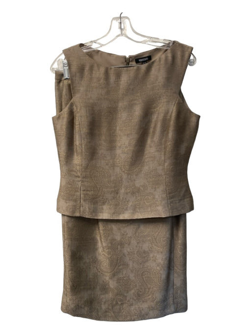 Emanuel Emanuel Ungaro Size 10/44 Gold & Taupe Rayon Sleeveless Pencil Skirt Set Gold & Taupe / 10/44