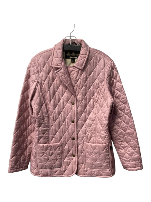 Barbour Size 10 Pink No Fabric Tag Quilted Collared Front Pocket Jacket Pink / 10