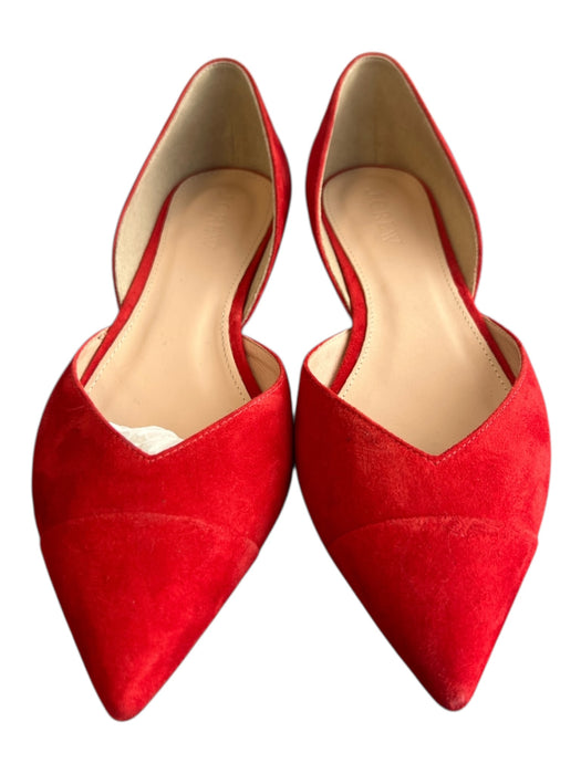 J. Crew Shoe Size 6 Red Suede Pointed Toe Flats Red / 6