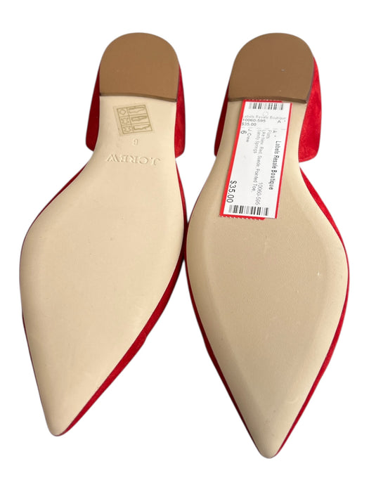 J. Crew Shoe Size 6 Red Suede Pointed Toe Flats Red / 6