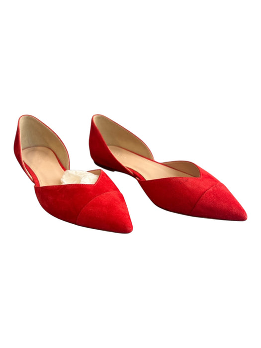 J. Crew Shoe Size 6 Red Suede Pointed Toe Flats Red / 6