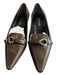Prada Shoe Size 35.5 Olive Green Leather Silver Hardware Pointed Toe Pumps Olive Green / 35.5
