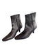 Prada Shoe Size 35.5 Brown Leather Ankle Side Zip Round Pointed Toe Booties Brown / 35.5