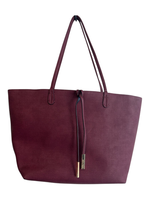 Remi & Reid Maroon & Navy Leather Tote Pouch Inc. Bag Maroon & Navy / M/L