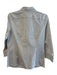 Faconnable Size S White Gray 100% Cotton Long Sleeve Striped Embroidered Top White Gray / S