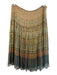 Elie Tahari Size 8 Brown & Multi 100% Silk Side Zip Abstract Print Lined Skirt Brown & Multi / 8