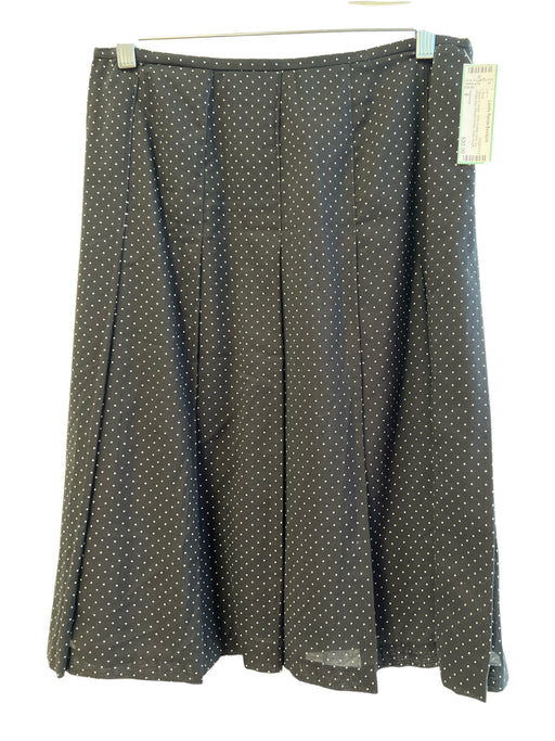 Options Size 8 Black & White 100% Cotton Side Zip Polka Dot Pleated Detail Skirt Black & White / 8