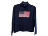 St John Size P Navy Blue No Fabric Tag Long Sleeve Knit turtle neck Sweater Top Navy Blue / P