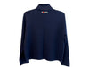 St John Size P Navy Blue No Fabric Tag Long Sleeve Knit turtle neck Sweater Top Navy Blue / P