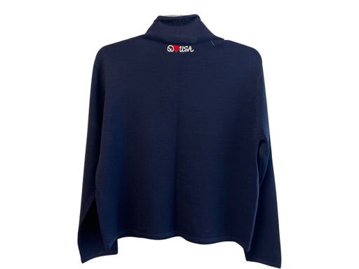 St John Size P Navy Blue No Fabric Tag Long Sleeve Knit turtle neck Sweater Top Navy Blue / P