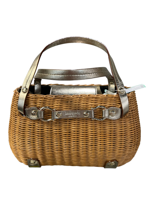 Kate Spade Brown & Silver No Fabric Tag Woven Gold Hardware Basket Bag Bag Brown & Silver / M