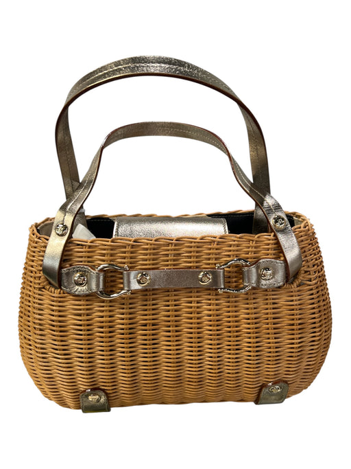 Kate Spade Brown & Silver No Fabric Tag Woven Gold Hardware Basket Bag Bag Brown & Silver / M