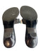 Eric Javits Shoe Size 6 Black Leather open toe Thong sandal Gold Detail Shoes Black / 6
