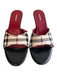 Burberry Shoe Size 36.5 black tan & red Leather open toe Plaid Mule Shoes black tan & red / 36.5