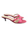 Cole Haan Shoe Size 6 Pink Leather Criss Cross Straps Open Toe Mule Shoes Pink / 6
