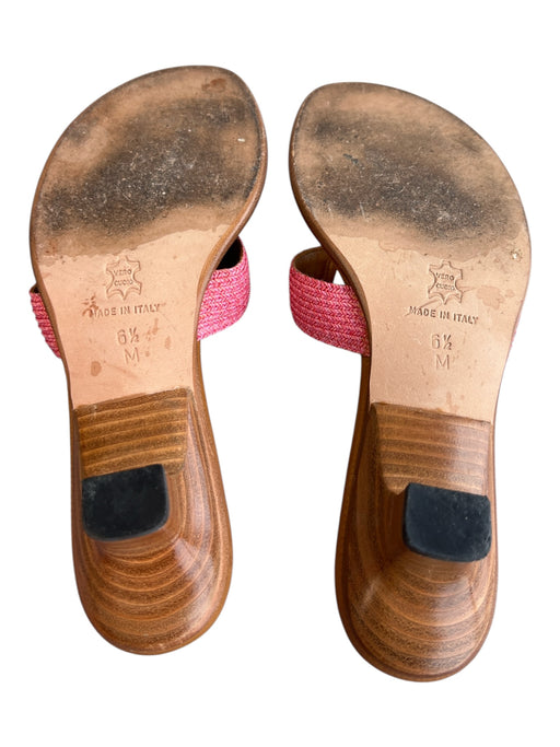 Eric Javits Shoe Size 6 Brown & Pink Leather open toe Thong sandal Shoes Brown & Pink / 6