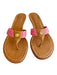 Eric Javits Shoe Size 6 Brown & Pink Leather open toe Thong sandal Shoes Brown & Pink / 6