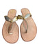 Tory Burch Shoe Size 6 Beige Leather Upper Thong Strap Gold detail Flats Shoes Beige / 6