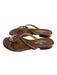 Valentino Shoe Size 36 Brown Leather Upper Thong Strap Silver Detail Flat Shoes Brown / 36