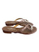 Valentino Shoe Size 36 Brown Leather Upper Thong Strap Silver Detail Flat Shoes Brown / 36