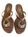 Valentino Shoe Size 36 Brown Leather Upper Thong Strap Silver Detail Flat Shoes Brown / 36