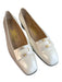 Salvatore Ferragamo Shoe Size 5.5 White Leather Square Toe Gold detail Shoes White / 5.5