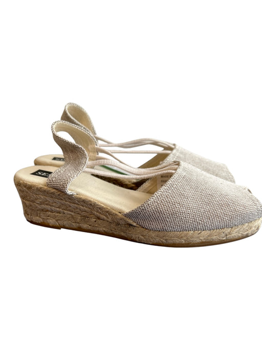 Sesto Shoe Size 6 Grey Manmade Material open toe Slingback Woven Detail Shoes Grey / 6