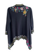 Johnny Was Size Small Black & Multi Cotton Embroidered Open Front Jacket Black & Multi / Small