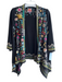 Johnny Was Size Small Black & Multi Cotton Embroidered Open Front Jacket Black & Multi / Small