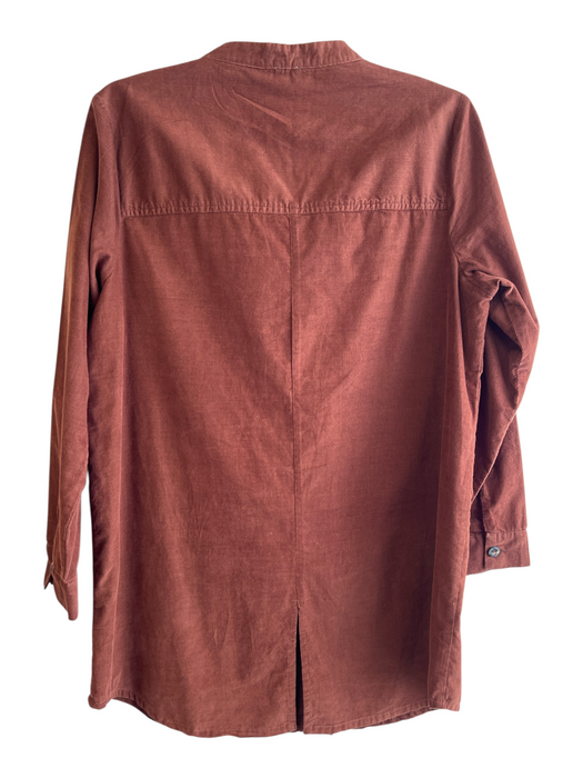 Poetry Size 10 Brown Cotton Ribbed Long Sleeve Double Button Detail Tunic Brown / 10