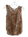 Joie Size Medium Tan & black Silk Sleeveless Animal Print Round Neck Shell Top Tan & black / Medium