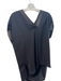 Vince Size Medium Black Silk Drop Shoulder V Neck Satin Trim Tunic Top Black / Medium