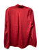 Kobi Halperin Size S Red Polyester V Neck Long Sleeve Button Cuff Side Slit Top Red / S