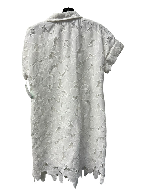 Inclan Studio Size XS White Polyester Short Sleeve Collar Butterfly Print Dress White / XS