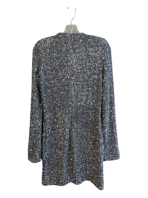& Other Stories Size S Silver Polyamide Blend Round Neck Long Sleeve Dress Silver / S