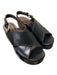Vince Shoe Size 8.5 Black Leather Brown Trim Details Platform Sandal Shoes Black / 8.5