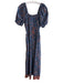 Cleobella Size Medium Blue & Brown Cotton Square Neck Short Puff Sleeve Dress Blue & Brown / Medium