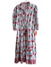 NIBI MTK Size Small White, Red & Blue Cotton Lined Pockets Long Sleeve Dress White, Red & Blue / Small
