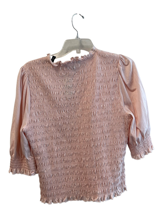 Veronica Beard Size Large Pale Pink Cotton puckered Half Sleeve Round Neck Top Pale Pink / Large