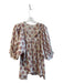 Millie Size Small Cotton floral Half Puff Sleeve Round Split Neck Top Cotton / Small