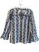 Beyond by Vera Size Small Blue & White Cotton Floral Round Split Neck Top Blue & White / Small