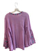 Figue Size Small Purple & Multi Cotton Round Neck Embroidered Long Sleeve Top Purple & Multi / Small