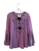Figue Size Small Purple & Multi Cotton Round Neck Embroidered Long Sleeve Top Purple & Multi / Small