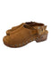ME+EM Shoe Size 38 Brown Suede & Wood Open Toe & Heel Platform Slingback Shoes Brown / 38