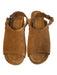 ME+EM Shoe Size 38 Brown Suede & Wood Open Toe & Heel Platform Slingback Shoes Brown / 38